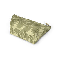 Floral Plaid Accessory Pouch w T-bottom in Green